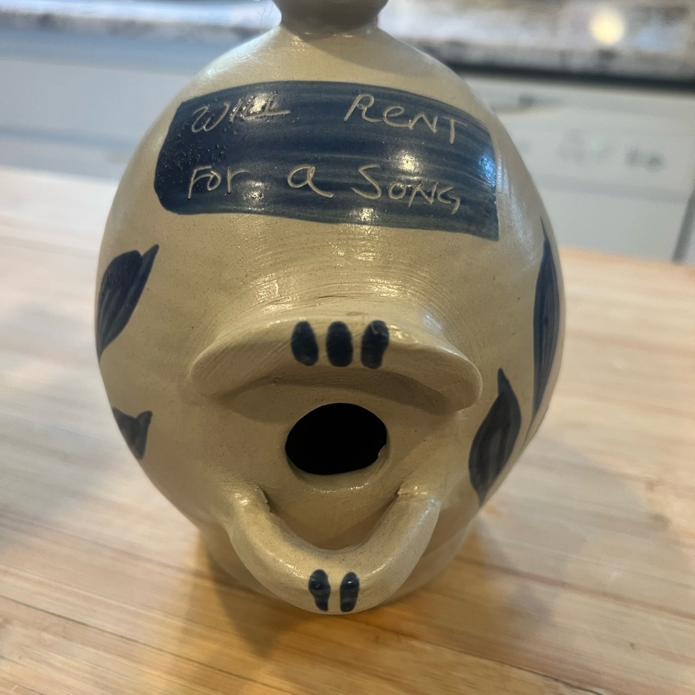 Williamsburg Pottery Vintage 1997 Birdhouse - Blue Salt Glaze
